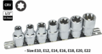 7 Pcs 1/2” Dr. E-Socket Set