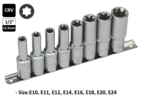 8 Pcs 1/2” Dr. Deep E-Socket Set