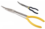 Long arm curved nose pliers  45° 11" and  10° 11"